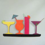 Metal Art Sculpture Kitchen Wall Art Decor - Cocktail Hour - Reclaimed Metal Wall Hanging 11 X 21 1 small
