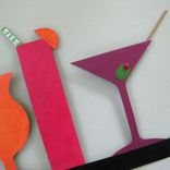 Metal Art Sculpture Kitchen Wall Art Decor - Cocktail Hour - Reclaimed Metal Wall Hanging 11 X 21 2 small