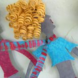 Girls Walking Whimsical Wall Sculpture Home Wall Decor - Boulevard 6 small