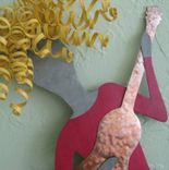 Metal Art Music Wall Decor - Guitar Lady - Reclaimed Metal Wall Sculpture 2 small