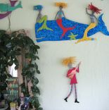 Metal Art Music Wall Decor - Guitar Lady - Reclaimed Metal Wall Sculpture 3 small