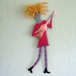 Metal Art Music Wall Decor - Guitar Lady - Reclaimed Metal Wall Sculpture 1 small