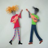 Musician Art - Guitar Guy - Metal Wall Sculpture - Reclaimed Metal Green Black 9 X 21 2 small