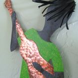 Musician Art - Guitar Guy - Metal Wall Sculpture - Reclaimed Metal Green Black 9 X 21 5 small