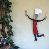 Dancing Male Chef Metal Wall Art Sculpture Kitchen Wall Decor Cooking 4 small