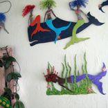 Handmade Upcycled Metal Mermaid Swimmer Wall Art Sculpture 3 small