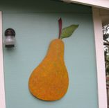Handmade Upcycled Metal Pear Wall Art Sculpture 1 small