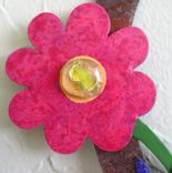 Handmade Upcycled Metal Basket Of Flowers Wall Art Sculpture 3 small