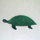 Handmade Upcycled Metal Green Turtle Wall Art Sculpture "Charlie'' 3 small