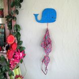 Handmade Upcycled Metal Whale Wall Hanger 2 small