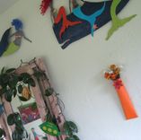 Handmade Upcycled Metal Orange Wall Sconce 2 small