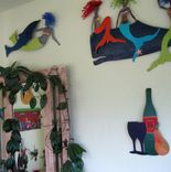 Handmade Upcycled Metal Wine And Pear Wall Art Sculpture 2 small