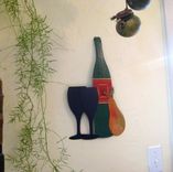 Handmade Upcycled Metal Wine And Pear Wall Art Sculpture 4 small