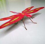 Handmade Upcycled Metal Dragonfly Sculpture In Red 1 small