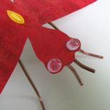 Handmade Upcycled Metal Dragonfly Sculpture In Red 4 small