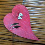 Handmade Upcycled Metal Rose Red Jewelry Tray 1 small