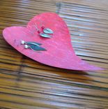 Handmade Upcycled Metal Rose Red Jewelry Tray 2 small