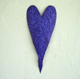 Handmade Upcycled Metal Valentine's Heart Wall Decor In Bluish Purple 1 small