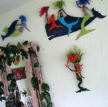 Handmade Upcycled Metal Wall Sconce With Mermaid 2 small