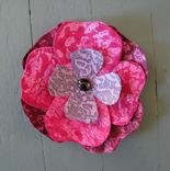 Handmade Upcycled Metal Hibiscus Flower Wall Art In Pink And Burgundy 1 small