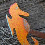 Handmade Upcycled Metal Mermaid With Seahorse Wall Art Sculpture "Roxanne'' 2 small