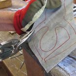 Handmade Upcycled Metal Wall Sconce With Blue Flower 3 small