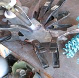 Handmade Upcycled Metal Wall Sconce With Blue Flower 4 small