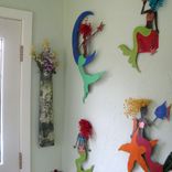 Handmade Upcycled Metal Wall Sconce In Green 4 small