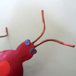 Handmade Upcycled 3d Metal Grasshopper Sculpture In Red 2 small