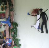 Handmade Upcycled Metal Wedding Couple Wall Art Sculpture "Kiss The Bride'' 2 small