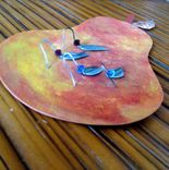 Handmade Upcycled Metal Pear Jewelry Tray 2 small
