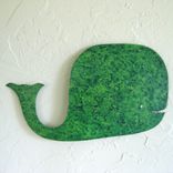 Handmade Upcycled Metal Whale Wall Art Sculpture In Green 1 small