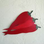 Red Chili Peppers - Kitchen Wall Art Sculpture Reclaimed Metal Vegetable Art Decor 1 small