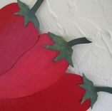 Red Chili Peppers - Kitchen Wall Art Sculpture Reclaimed Metal Vegetable Art Decor 3 small