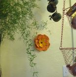 Metal Flower Art Wall Hanging Recycled Metal Orange 3 small