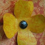 Metal Flower Art Wall Hanging Recycled Metal Orange 4 small