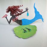 Handmade Upcycled Metal Mermaid Jewelry Tray 1 small