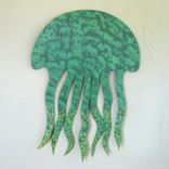 Sea Life Wall Art Sculpture - Jellyfish - Reclaimed Metal Ocean Wall Decor Beach House Wall Art 3 small