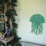 Sea Life Wall Art Sculpture - Jellyfish - Reclaimed Metal Ocean Wall Decor Beach House Wall Art 4 small