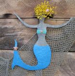 Metal Mermaid Wall Art Extra Large Ocean Wall Decor - Rosie - Beach Cottage Wall Sculpture 6 small