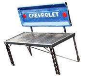 Custom Made Upcycled Chevrolet Truck Tailgate Bench - Free Shipping 3 small