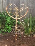 Wine Barrel Heart Yard Sculpture With Fairy Lights 3 small