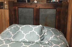 Rustic Barnwood And Metal Headboard 3 small