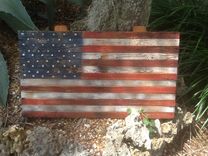 Reclaimed American Flag In Pallet Wood. 2 small