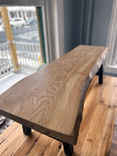 Live edge coffee table, unique rustic wood with sturdy black iron legs for modern elegance, special gift for newlyweds or friends 6 small