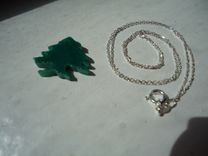 Glass Lebanese Cedar Tree Pendant Necklace 4 small