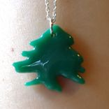 Glass Lebanese Cedar Tree Pendant Necklace 1 small