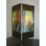 Stained Glass Box Lantern In Mottled Green 1 small