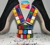 Crystallized Katy Perry Rubik's Cube Heels The Caitlin Genuine European Crystals Bedazzled 6 small