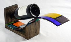 Still Fused Glass Wine Bottle Holder 4 small